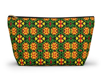 Bolsa geométrica para accesorios tipo caleidoscopio / Bolsa con cremallera en la parte inferior en forma de T