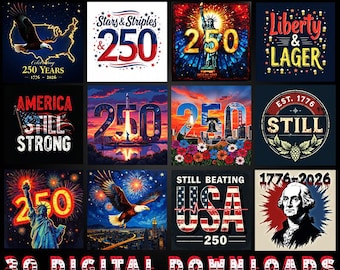 America 250th Birthday SVG Bundle | Patriotic Digital Art (30 Files)