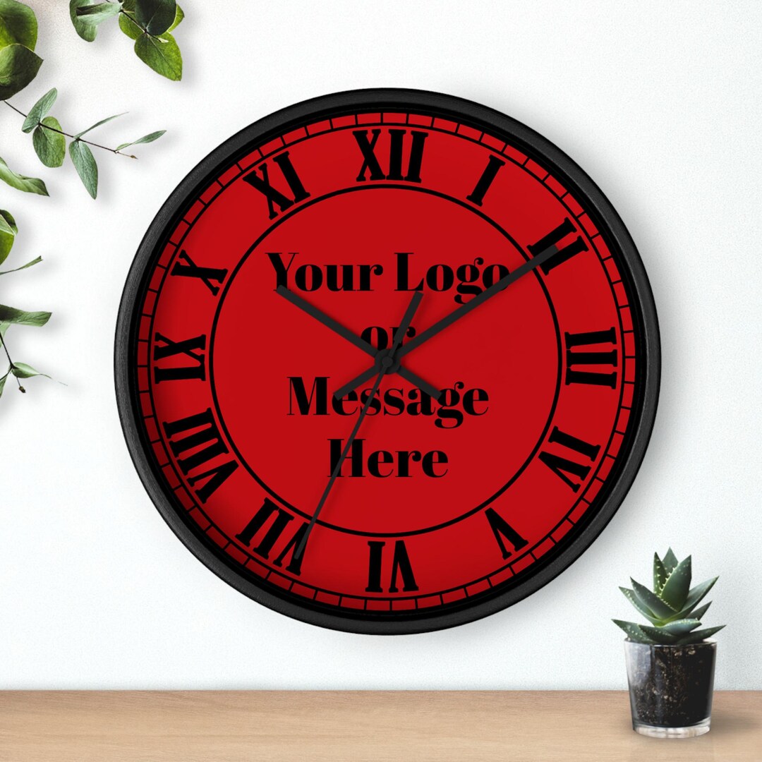 Red Wall Clock: Personalized Home Decor, Modern Timepiece - Etsy
