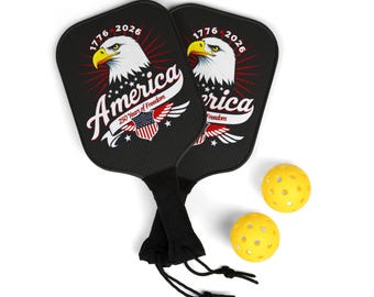 Patriotic Pickleball Set: USA 250th Anniversary Wooden Paddle Kit