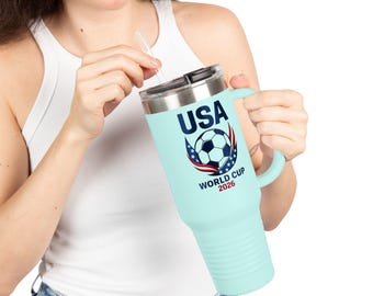 Taza de viaje/vaso térmico de 40 oz de la Copa Mundial de Fútbol de EE. UU. 2026