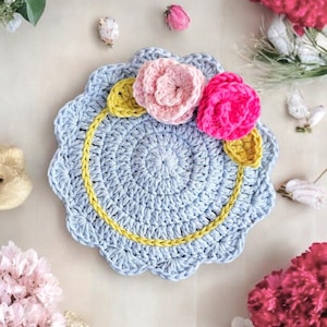 Crochet Rose Coaster Pattern