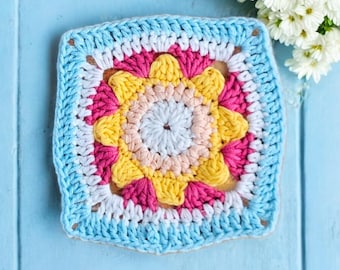 Granny Square Crochet Pattern – PDF Easy Beginner Motif