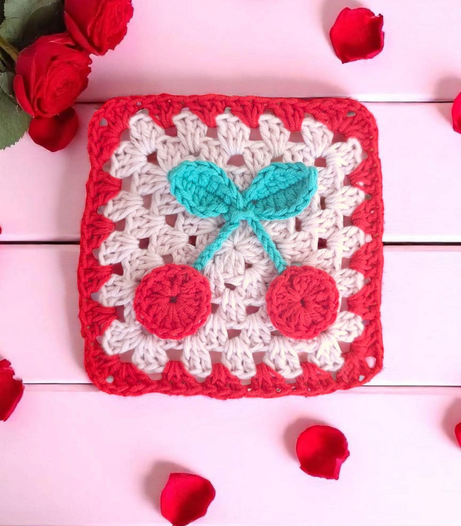 Cherry Granny Square Crochet Pattern - Etsy