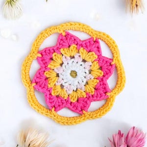 Crochet Flower Coaster Pattern