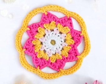 Crochet Flower Coaster Pattern
