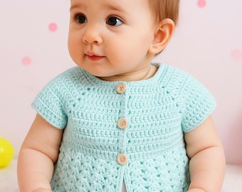 Patron de gilet au crochet pour bébé 12 mois - Tutoriel PDF facile pour débutants