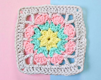 Daisy Granny Square Crochet Pattern – PDF Flower Motif for Blankets & Bags