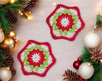 Gehäkeltes Weihnachtsuntersetzer-Muster