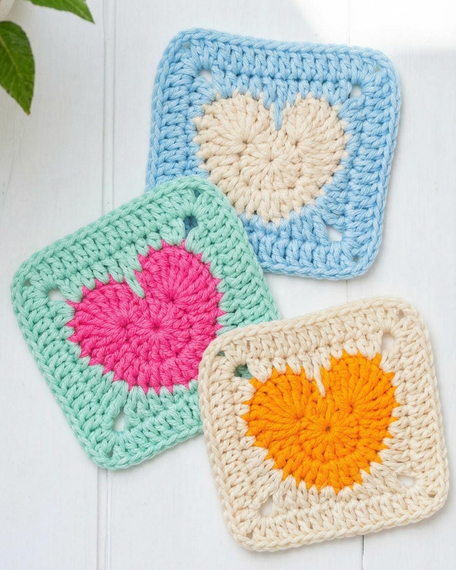 39 Heart Granny Square Crochet Patterns for Blankets, Bags, and Sweet Motifs 29 Heart Granny Square Crochet