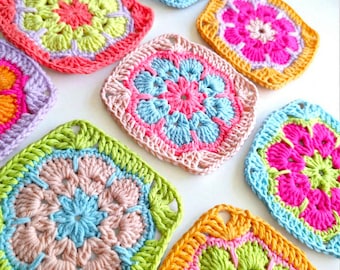 Crochet Granny Square African Flower Pattern PDF | Motif for Blankets, Bags, Cardigans