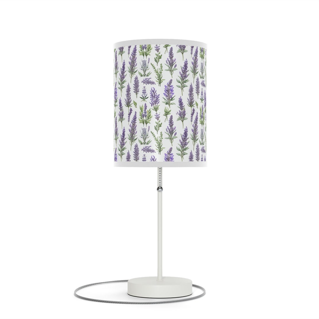 Bedside Lamp Shade Lavender Design for House Warming Gift for Etsy