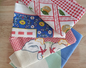 Vintage cotton teatowels