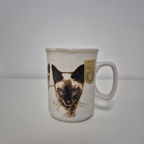 Vintage Dunoon Ceramics cat mug unused | Made in Scotland | cat lover | feline