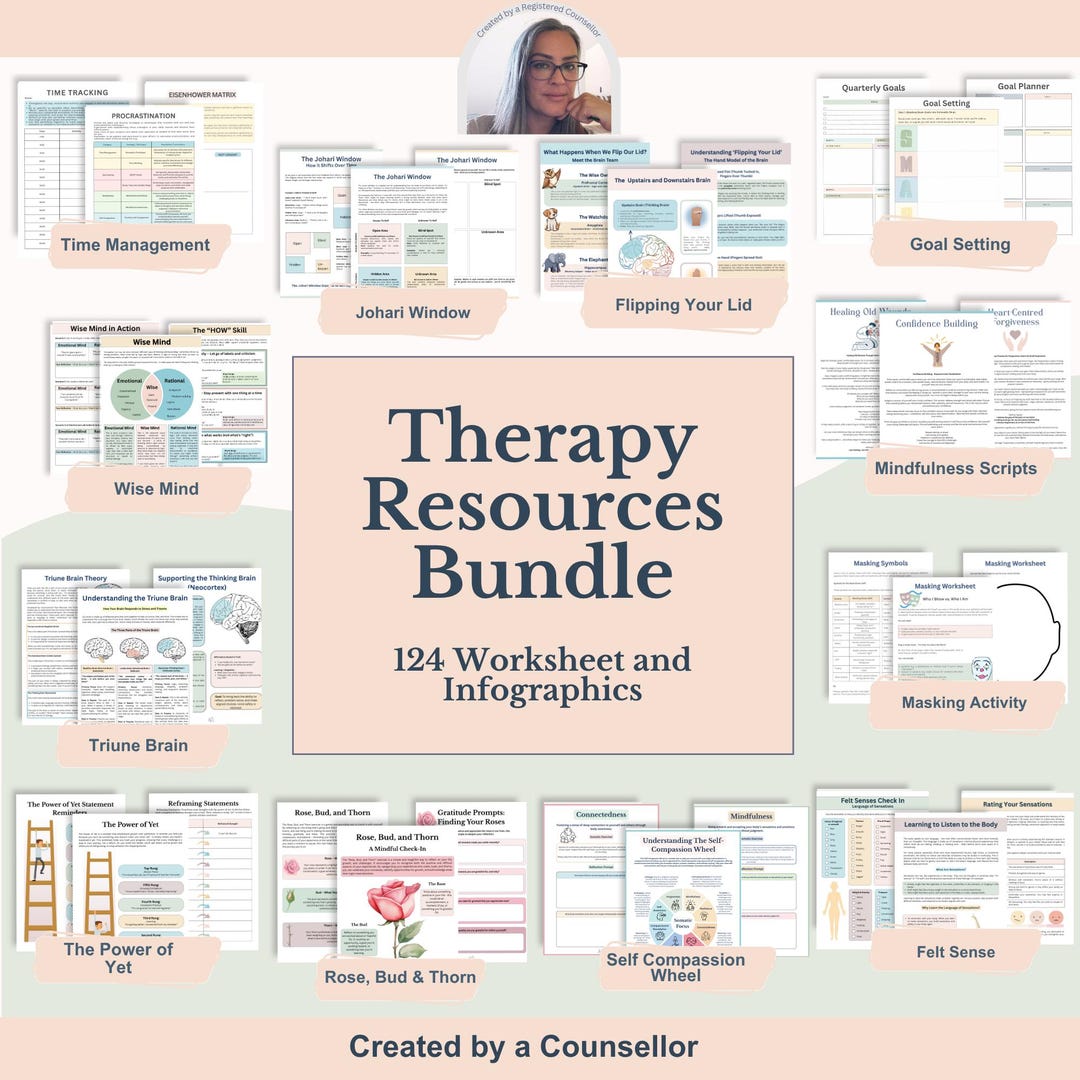 Therapy Resource Bundle for Mental Health | Therapy Worksheets Coping ...