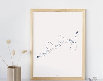 Healing Isn't Linear Print: Mental Health Therapy Decor (PDF)