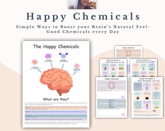 Happy Chemicals Worksheet on Neurobiology & Positive Psychology for Well-Being, Digital PDF Download