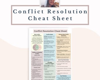 Conflict Resolution Cheat Sheet PDF | Communication Skills, Interpersonal Tips for Therapists