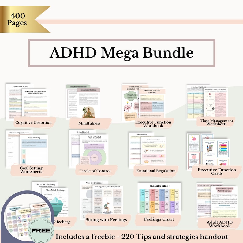 Mega Whole Shop Bundle: Trauma, Ansia, Strumenti di Terapia Cognitivo Comportamentale (CBT) e DBT, Schede di Lavoro sulla Terapia in PDF immagine 6