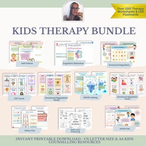 Kids Therapy Bundle for Children: Counselling Resource & Emotional Support Tools for Kids' Mental Health Sessions