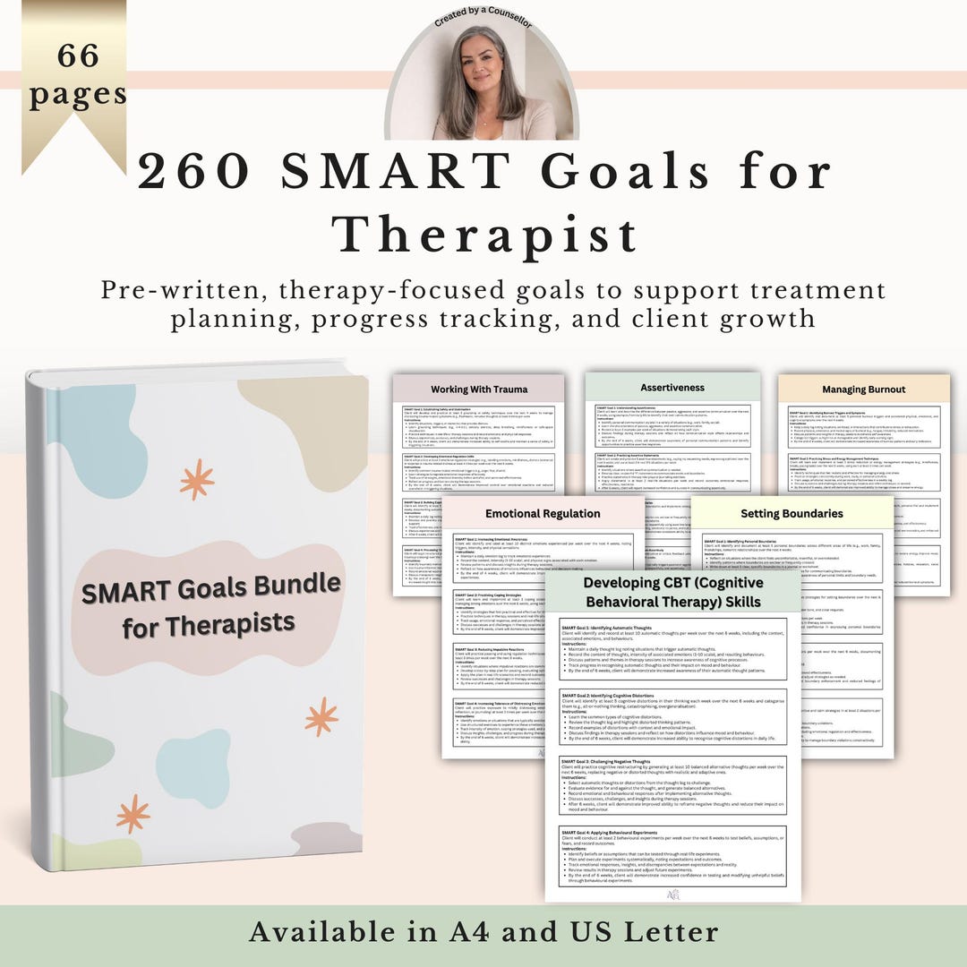 SMART Goals for Therapists, Pre Written Treatment Goals Therapy ...