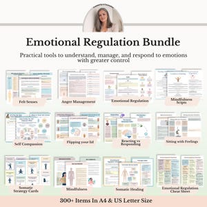 Lot de régulation émotionnelle, feuilles de travail sur les capacités d'adaptation et outils pour le système nerveux PDF