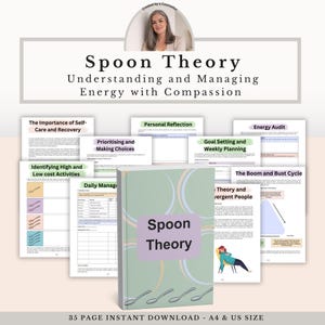 Spoon Theory Workbook, Energy Management Worksheets, Burnout & Emotional Regulation Journal, Mental Health Therapy PDF