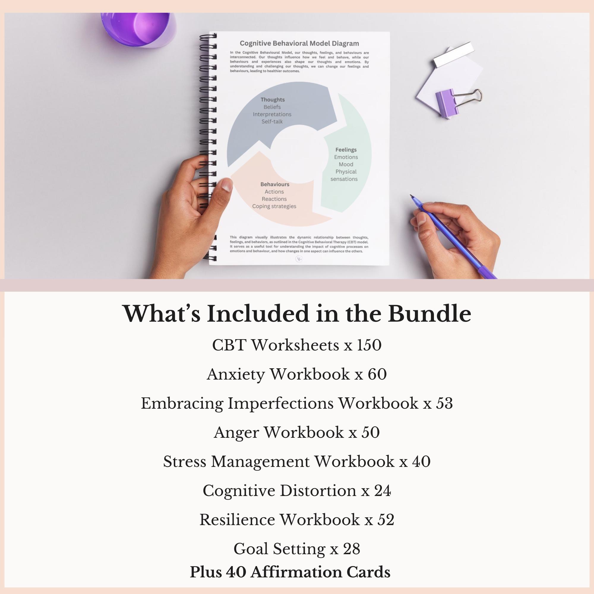 CBT Mega Bundle, Cognitive Behavioral Therapy Worksheets Coping Skills ...