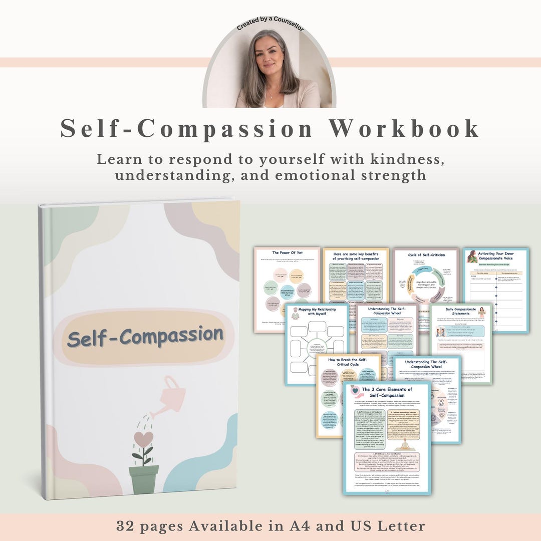 Self Compassion Workbook, Inner Critic Healing Emotional Resilience ...