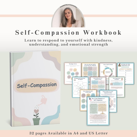 Self Compassion Workbook, Inner Critic Healing Emotional Resilience Journal PDF