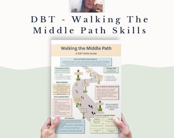DBT Middle Path Handout Poster – Coping Skills, Mental Health Tool (PDF)