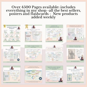 Mega Whole Shop Bundle: Trauma, Ansia, Strumenti di Terapia Cognitivo Comportamentale (CBT) e DBT, Schede di Lavoro sulla Terapia in PDF immagine 2