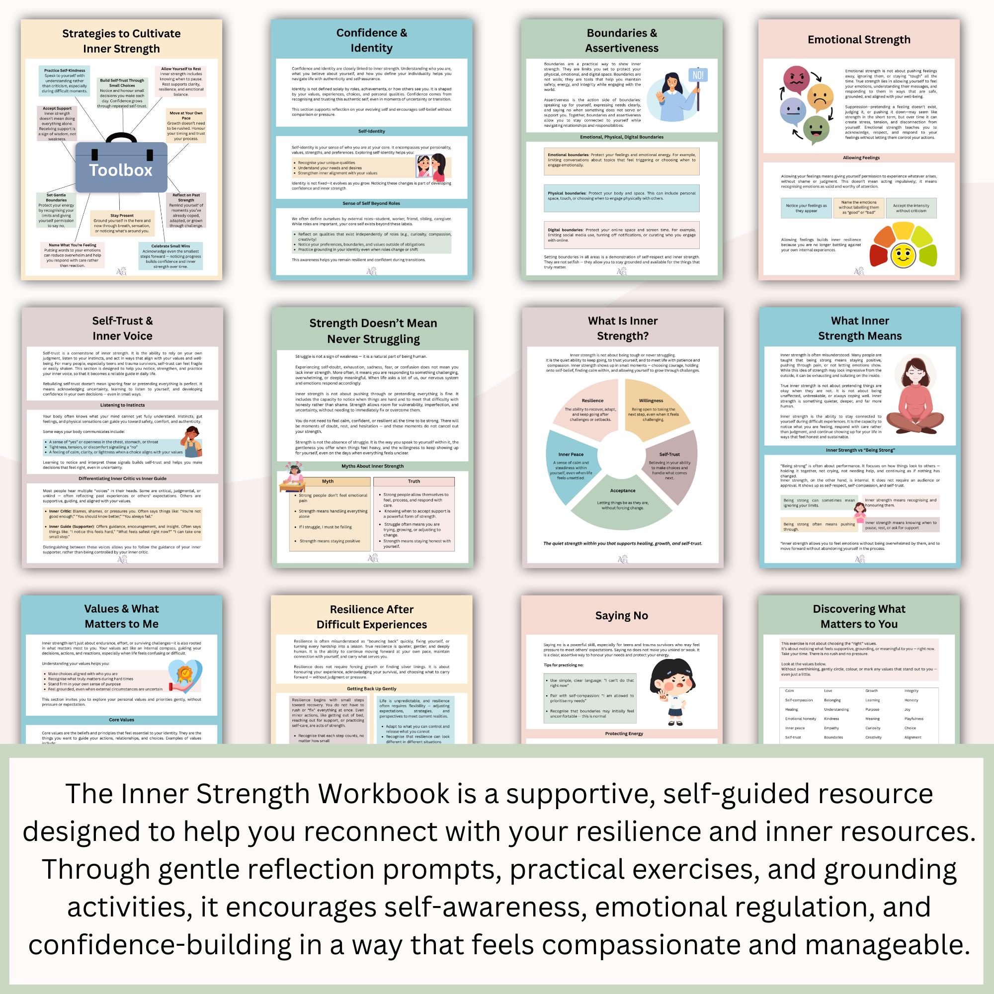 Inner Strength Workbook for Teens and Adults: Therapy Workbook ...