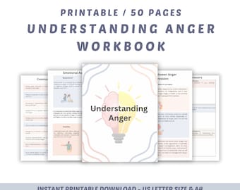 Understanding anger workbook / anger management / therapy worksheets / anger coping skills / CBT / Counselling resources