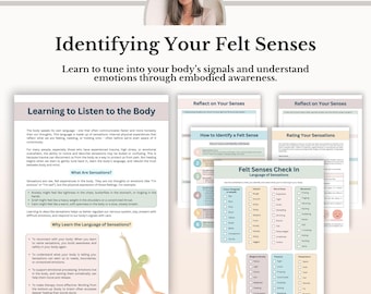 Felt Sense Workbook, Somatic Awareness Emotional Regulation Body Based Therapy PDF
