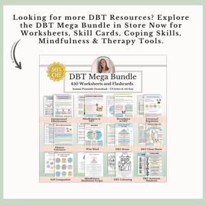 Fogli di lavoro DBT per la tolleranza al disagio, abilità di regolazione emotiva, quaderno di esercizi di terapia per le strategie di coping, strumenti per affrontare le crisi, PDF sulla salute mentale immagine 4