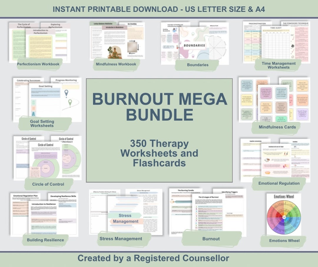 Burnout Recovery Mega Bundle, Stress Management & Mental Health Toolkit ...