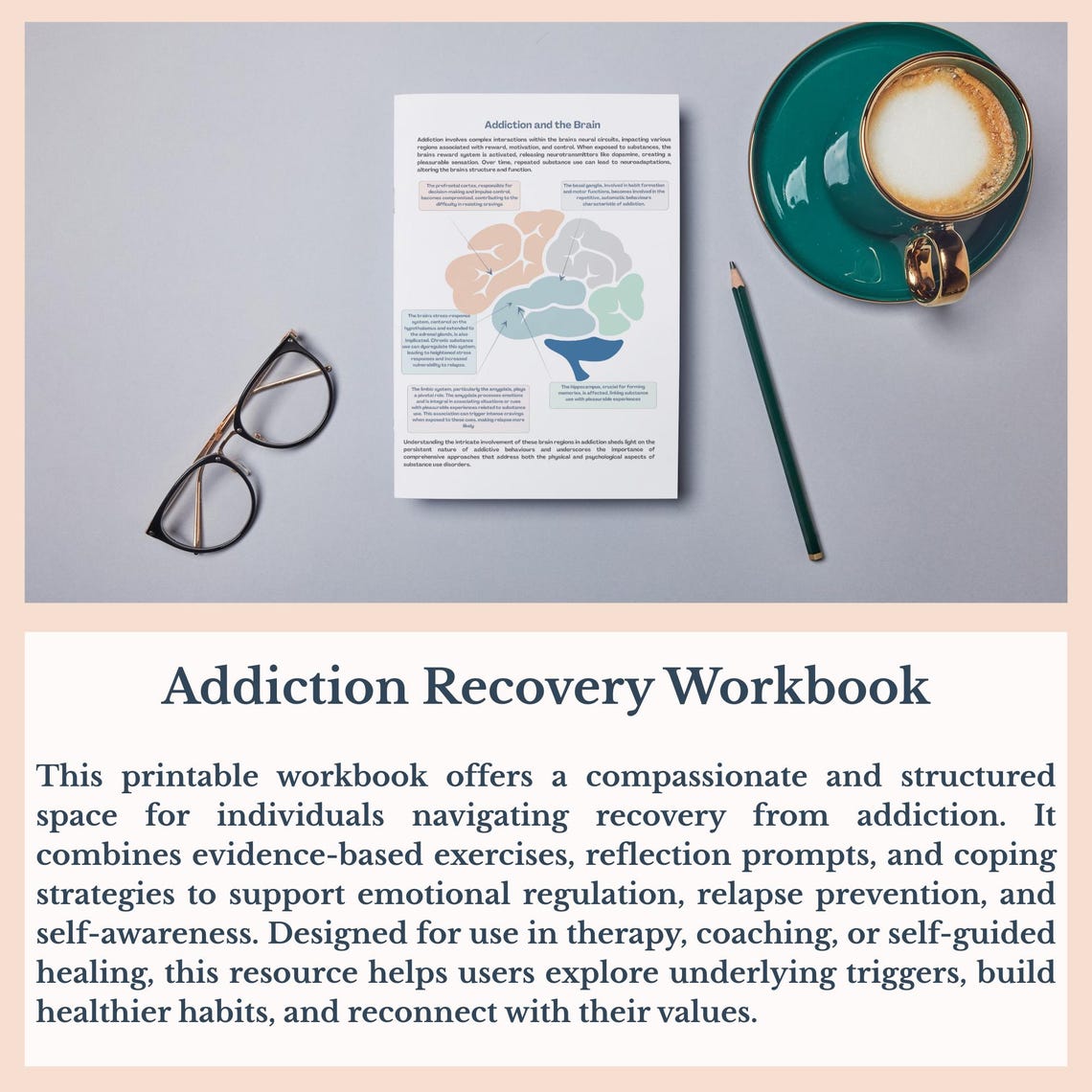 Addiction Recovery Workbook for Adults: CBT Therapy Worksheets, Relapse ...