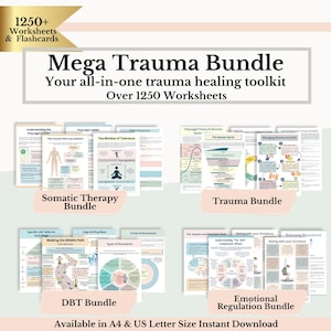 Mega Whole Shop Bundle: Trauma, Ansia, Strumenti di Terapia Cognitivo Comportamentale (CBT) e DBT, Schede di Lavoro sulla Terapia in PDF immagine 4