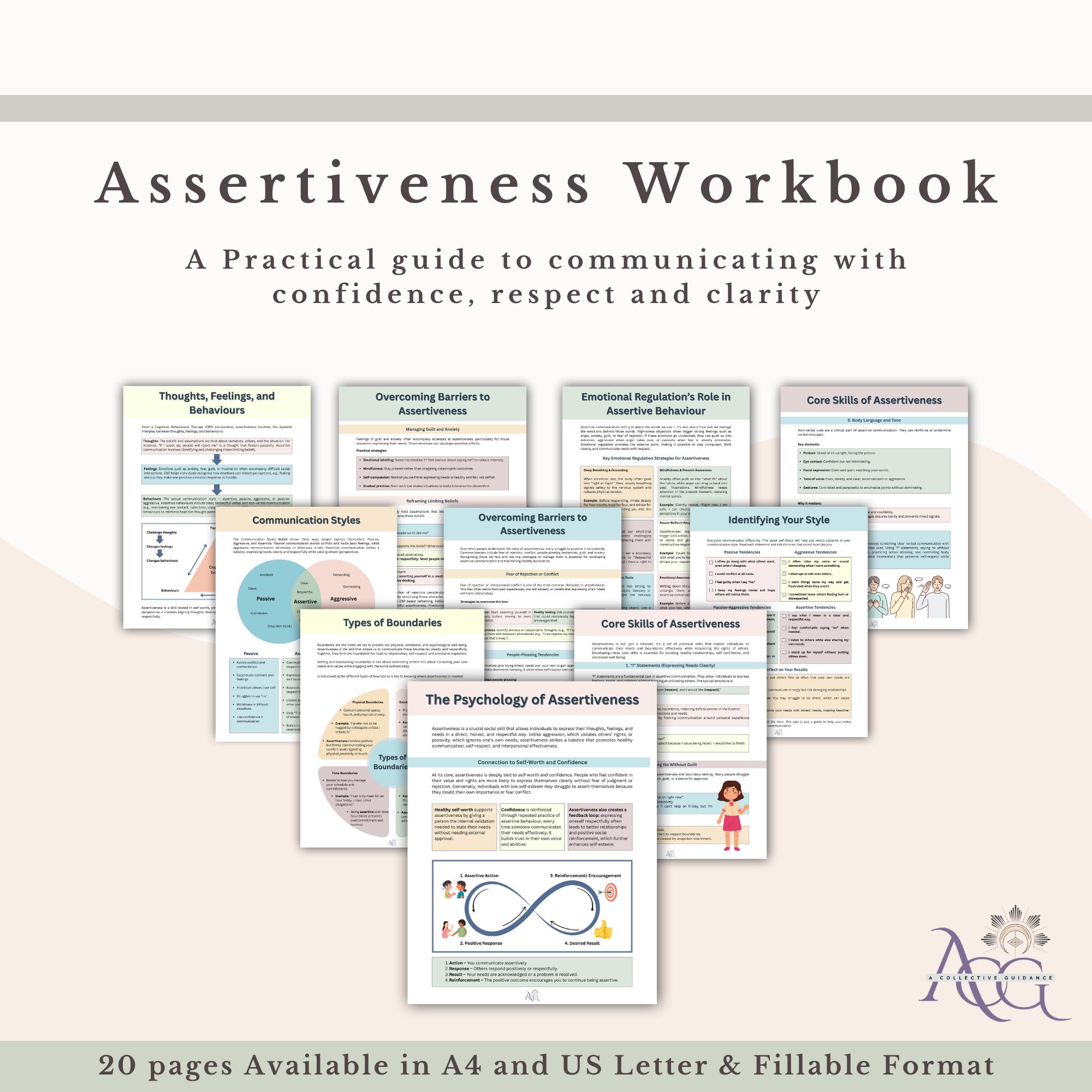 Communication Skills Bundle, Assertive Communication Worksheets ...