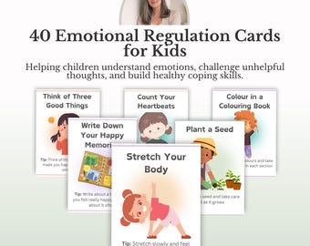 Emotional Regulation Cards for Kids, Coping Skills PDF, Feelings Activity, Social Emotional Learning, Counseling Resource, Therapy Tool