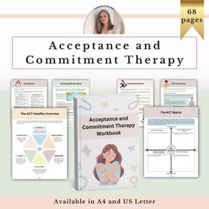 ACT Therapy Workbook PDF, Acceptance Commitment Therapy, Coping Skills, Emotional Regulation Tool
