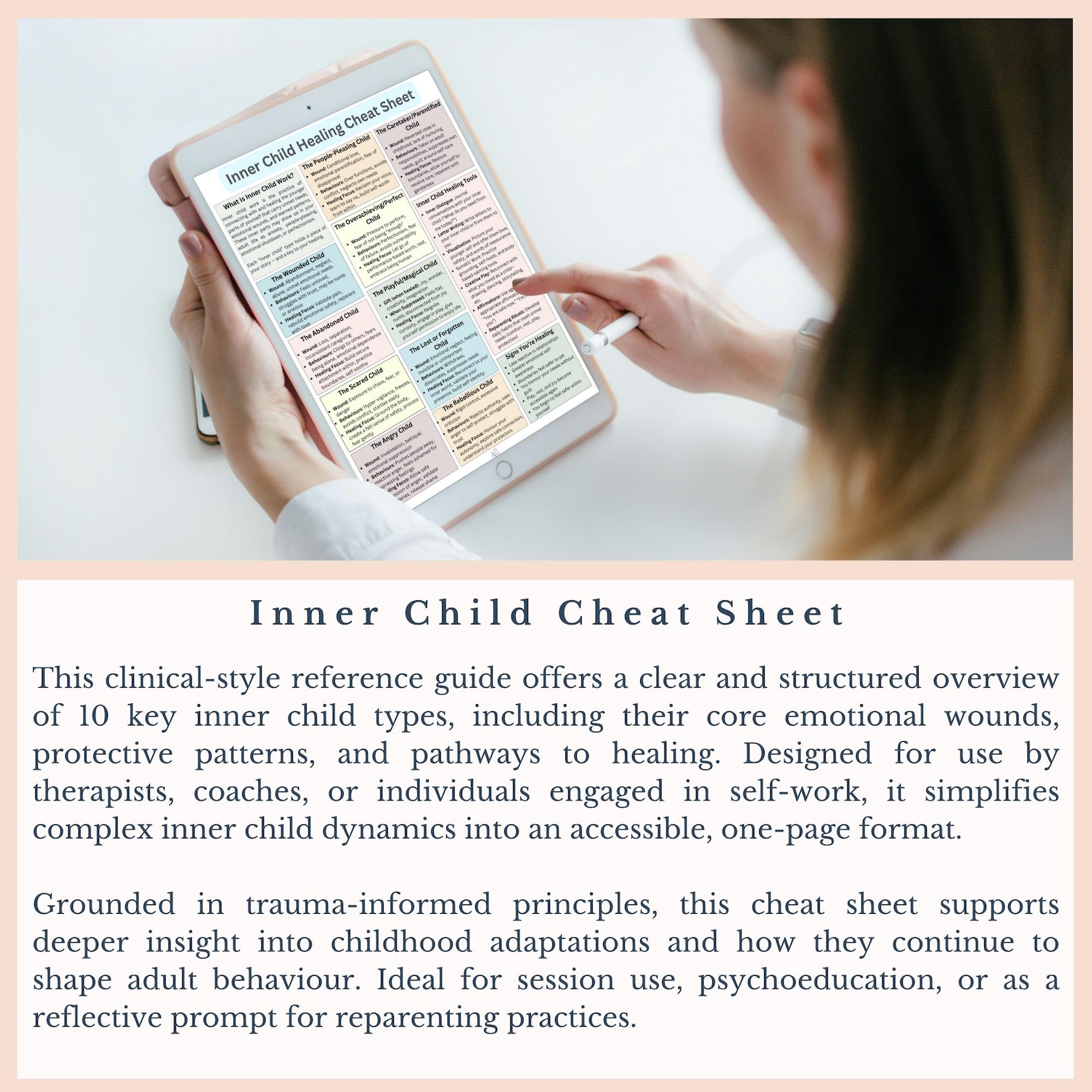 Inner Child Therapy Cheat Sheet: Healing Guide for Reparenting (PDF ...