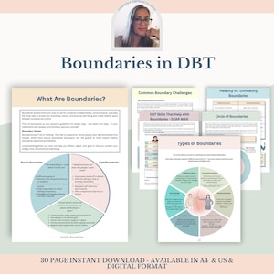 DBT Boundaries Workbook: Therapy Worksheets for Emotional Regulation (PDF Download)