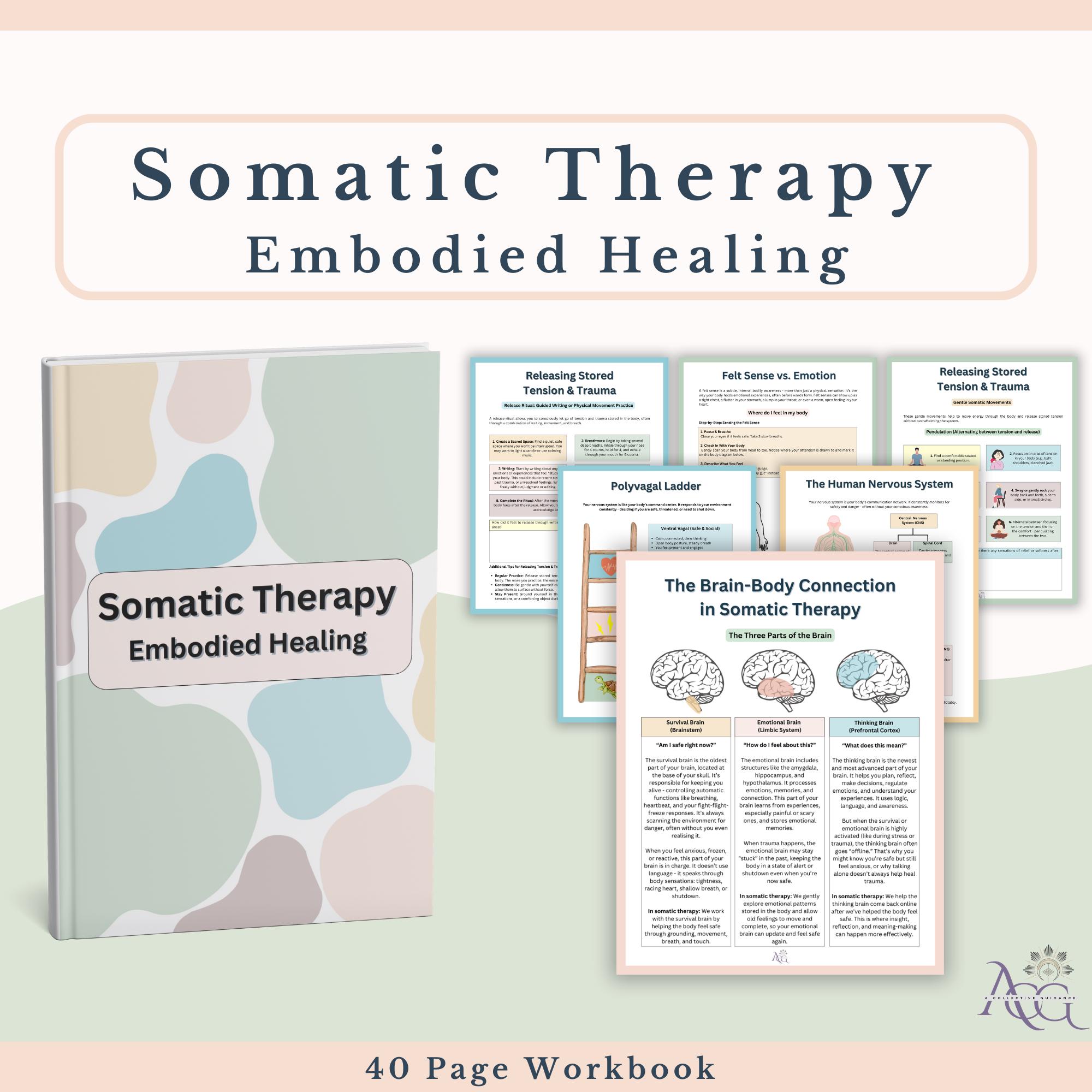 Somatic Therapy Bundle, Nervous System Regulation Worksheets, Trauma ...