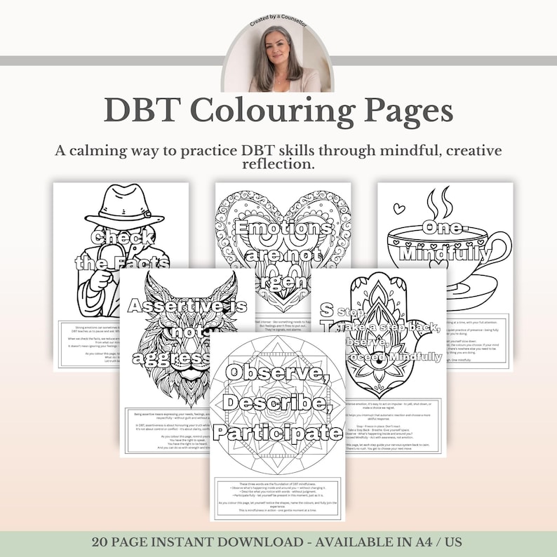 DBT Coloring Pages, Dialectical Behavior Therapy Mindfulness ...
