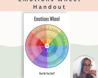 Emotions Wheel - Therapy Worksheets for Emotional Regulation & Management - Digital Download, Emotions Worksheets