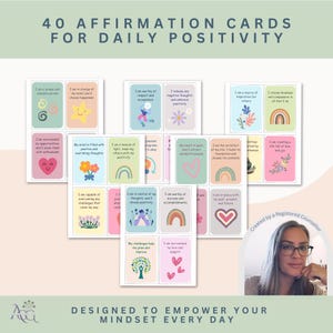 Cartes d'affirmation pour la pensée positive | Thérapie quotidienne par l'affirmation de soi et décoration de bureau | Cartes de positivité inspirantes