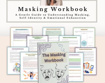 Masking Workbook, People Pleasing Recovery, Emotional Burnout & Self Identity Worksheets, Mental Health Therapy Journal PDF