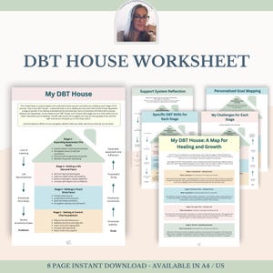 Foglio di lavoro DBT House: strumento di terapia dialettico comportamentale (PDF scaricabile in formato A4/lettera USA)